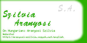 szilvia aranyosi business card